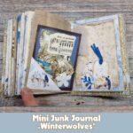 Handgefertigtes Junk Journal "Winterwölfe" – Bild 3
