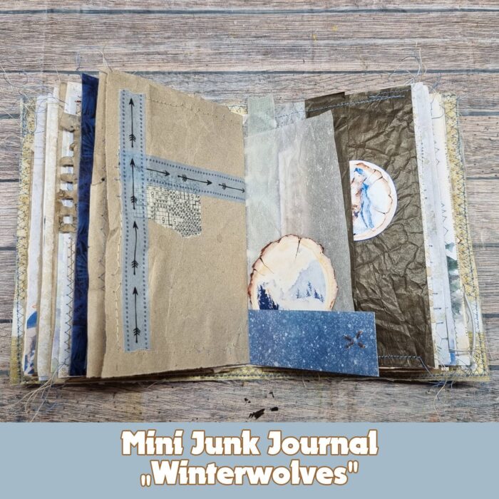 Handgefertigtes Junk Journal "Winterwölfe" – Bild 8