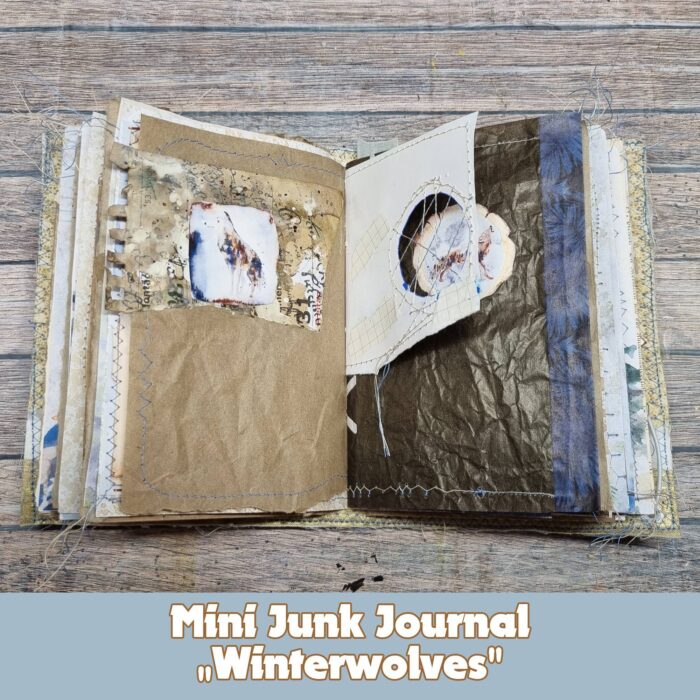 Handgefertigtes Junk Journal "Winterwölfe" – Bild 10