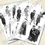 Paperdolls, schwarz-weiß, Frauen, Männer, Kinder [Digital] – Bild 2