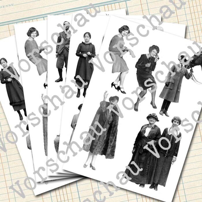 Paperdolls, schwarz-weiß, Frauen, Männer, Kinder [Digital] – Bild 2