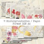 Natur und Schrift, 11 Seiten, Hintergrund Papier-Set [Digital]