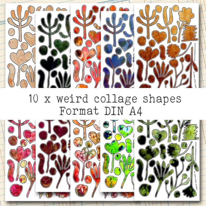 Abstrakte bunte Collage Elemente, 10 Seiten [Digital] – Bild 2