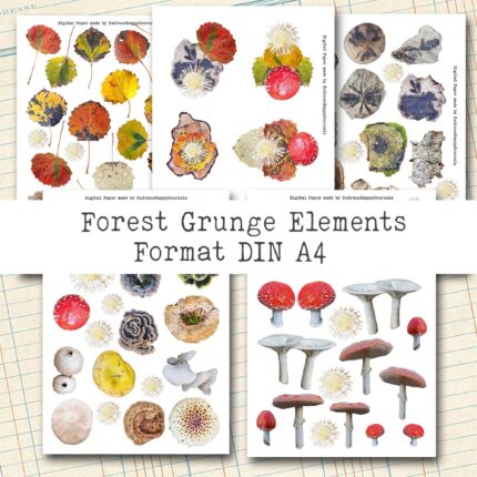 Forest Grunge Waldelemente, 5 Seiten [Digital]