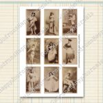 Vintage Zigarettenkarten, Schauspielerinnen, ganze Figur (sepia) [Digital] – Bild 3