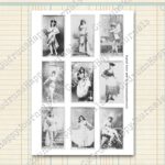 Vintage Zigarettenkarten, Schauspielerinnen, ganze Figur (schwarz-weiß) [Digital] – Bild 4