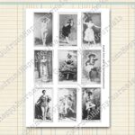 Vintage Zigarettenkarten, Schauspielerinnen, ganze Figur (schwarz-weiß) [Digital] – Bild 5