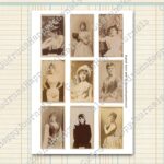 Vintage Zigarettenkarten, Schauspielerinnen, halbe Figur (sepia) [Digital] – Bild 4