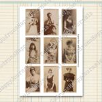 Vintage Zigarettenkarten, Schauspielerinnen, halbe Figur (sepia) [Digital] – Bild 5