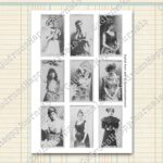 Vintage Zigarettenkarten, Schauspielerinnen, halbe Figur (schwarz-weiß) [Digital] – Bild 5