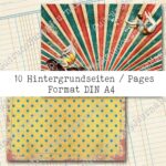 Manege frei - Der Zirkus kommt,  10 Seiten, Hintergrund Papier-Set [Digital] – Bild 3