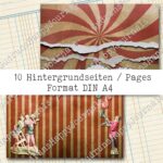 Manege frei - Der Zirkus kommt,  10 Seiten, Hintergrund Papier-Set [Digital] – Bild 6