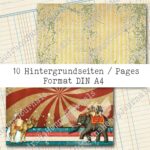 Manege frei - Der Zirkus kommt,  10 Seiten, Hintergrund Papier-Set [Digital] – Bild 7