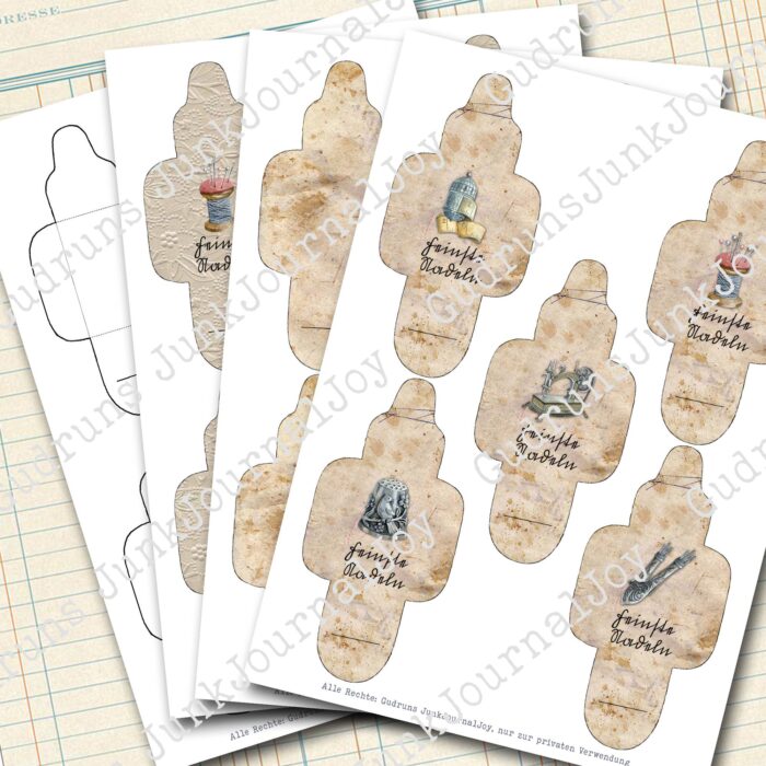 Vintage Nadelheftchen, Bastelbogen [Digital] – Bild 5