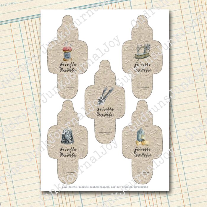 Vintage Nadelheftchen, Bastelbogen [Digital] – Bild 7