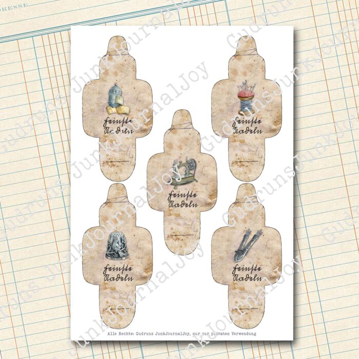 Vintage Nadelheftchen, Bastelbogen [Digital] – Bild 9