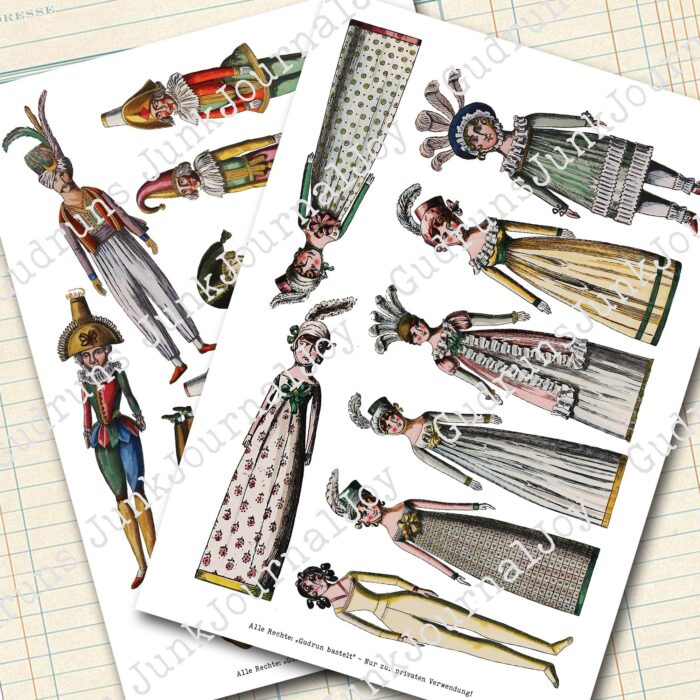 Antike Holzpuppen Paperdolls [Digital] – Bild 4