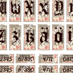 Vintage Tickets mit Buchstaben und Zahlen [Digital]