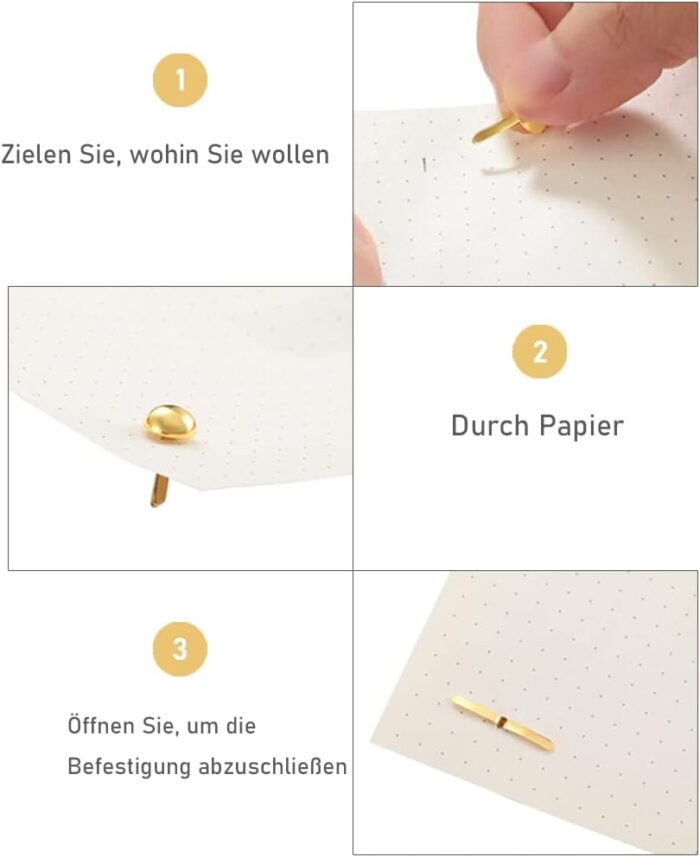 Mini Brads, Metall Musterklammern, gemischte Farben, 450 Stück – Bild 3