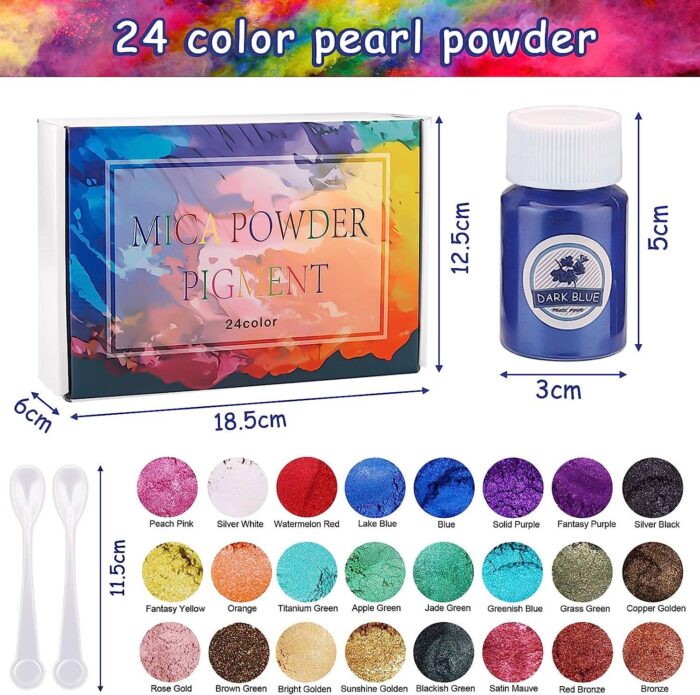 Kleines Set Mica Pulver - 24 Farben je 20ml – Bild 2