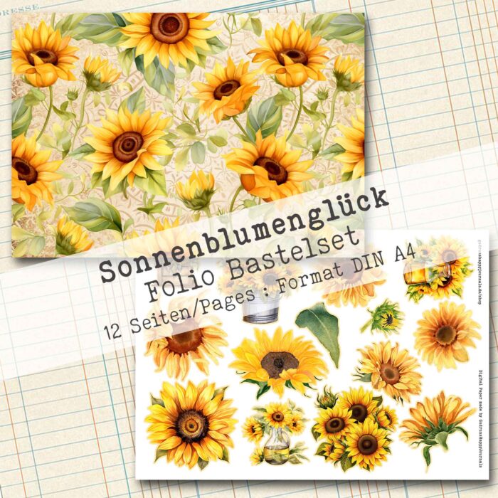 Sonnenblumenglück, Folio Bastelset, 12 Seiten [Digital] – Bild 7