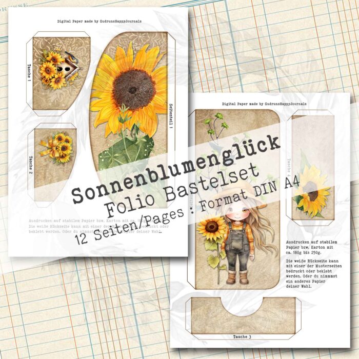 Sonnenblumenglück, Folio Bastelset, 12 Seiten [Digital] – Bild 6