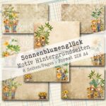 Sonnenblumenglück, Hintergrundpapier, 8 Seiten [Digital]