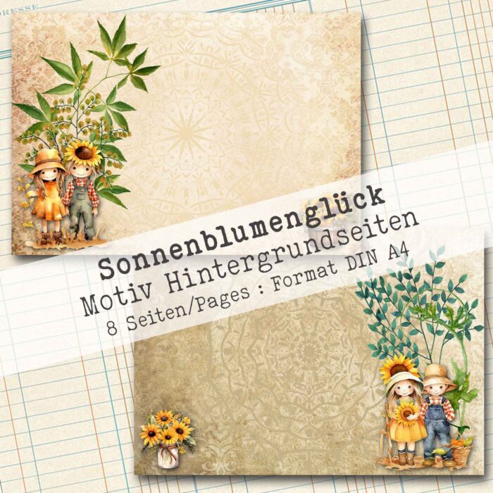 Sonnenblumenglück, Hintergrundpapier, 8 Seiten [Digital] – Bild 3
