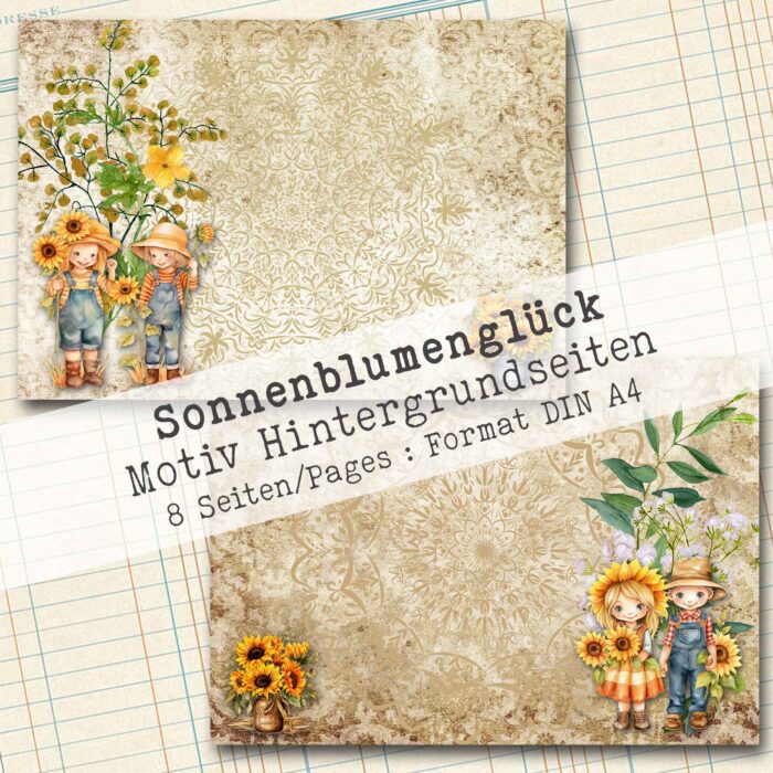 Sonnenblumenglück, Hintergrundpapier, 8 Seiten [Digital] – Bild 6