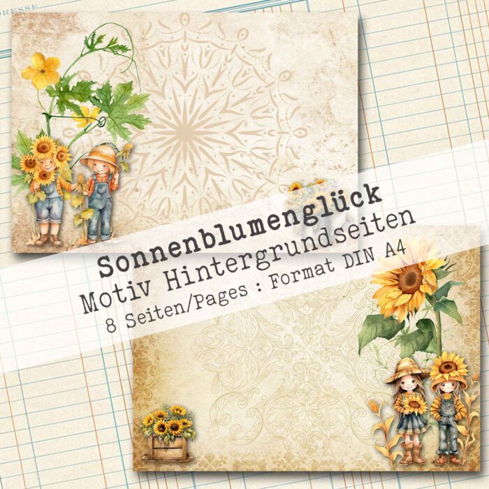 Sonnenblumenglück, Hintergrundpapier, 8 Seiten [Digital] – Bild 5