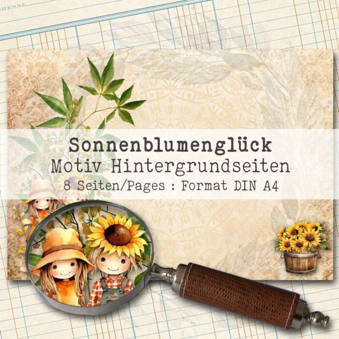 Sonnenblumenglück, Hintergrundpapier, 8 Seiten [Digital] – Bild 2
