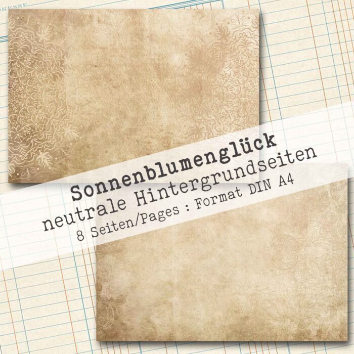 Sonnenblumenglück, neutrales Hintergrundpapier, 8 Seiten [Digital] – Bild 3