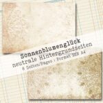 Sonnenblumenglück, neutrales Hintergrundpapier, 8 Seiten [Digital] – Bild 5