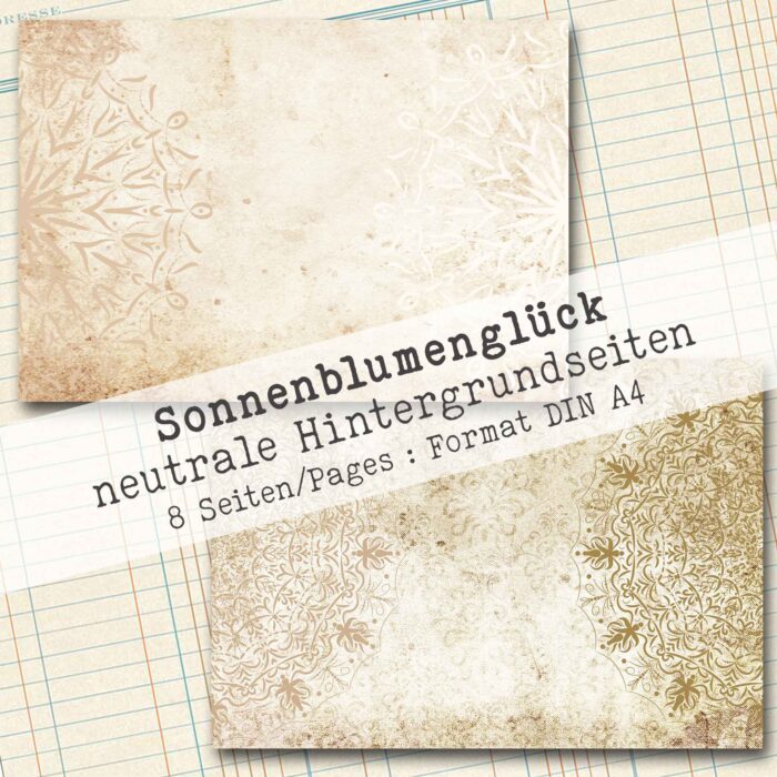 Sonnenblumenglück, neutrales Hintergrundpapier, 8 Seiten [Digital] – Bild 5