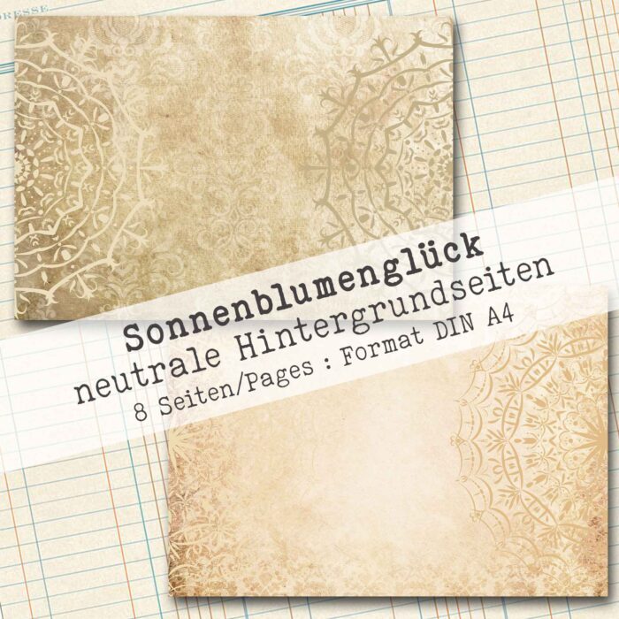 Sonnenblumenglück, neutrales Hintergrundpapier, 8 Seiten [Digital] – Bild 4