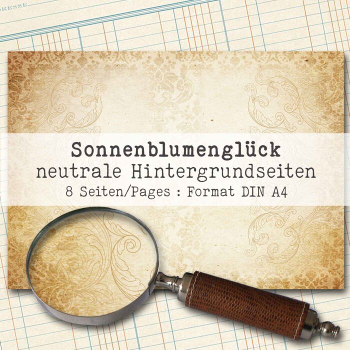 Sonnenblumenglück, neutrales Hintergrundpapier, 8 Seiten [Digital] – Bild 2