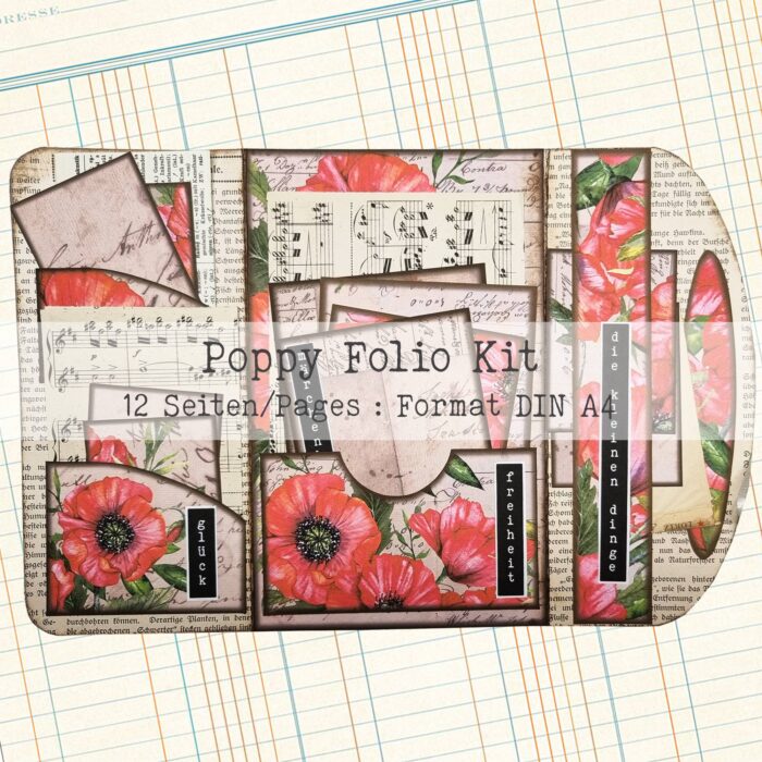 Mohnblumen Folio, Bastelset, 12 Seiten [Digital] – Bild 3