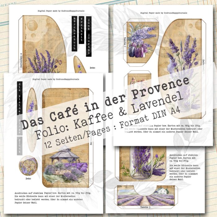 Das Café in der Provence, Kaffee + Lavendel, Folio Bastelset, 12 Seiten [Digital] – Bild 3