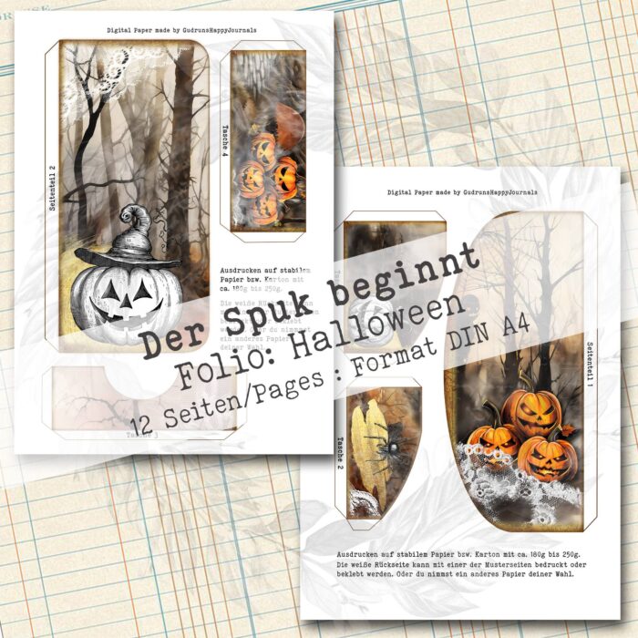 Der Spuk beginnt, Halloween Folio Bastelset, 12 Seiten [Digital] – Bild 3