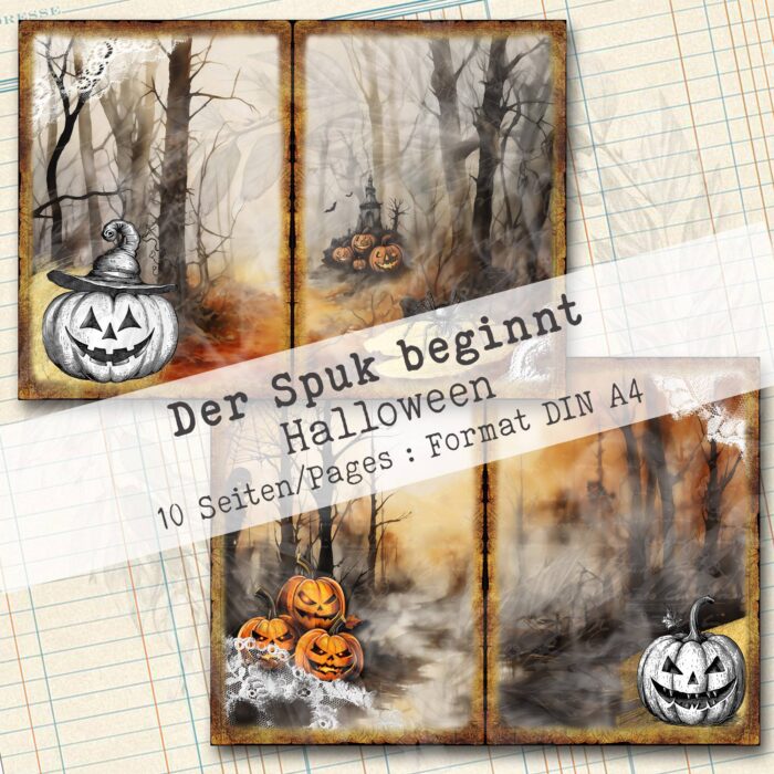 Der Spuk beginnt, Halloween Hintergrundpapier, 10 Seiten [Digital] – Bild 7