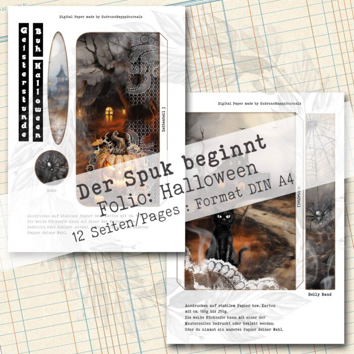 Der Spuk beginnt, Halloween Folio Bastelset, 12 Seiten [Digital] – Bild 6
