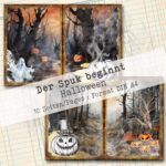 Der Spuk beginnt, Halloween Hintergrundpapier, 10 Seiten [Digital] – Bild 6