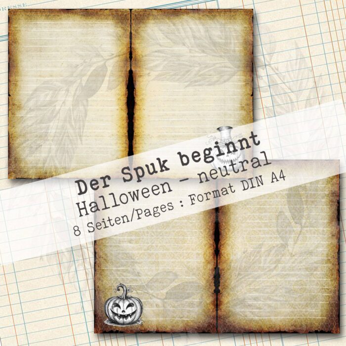 Der Spuk beginnt, Halloween neutrales Hintergrundpapier, 8 Seiten [Digital] – Bild 5