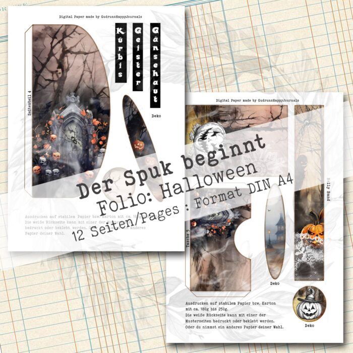 Der Spuk beginnt, Halloween Folio Bastelset, 12 Seiten [Digital] – Bild 5