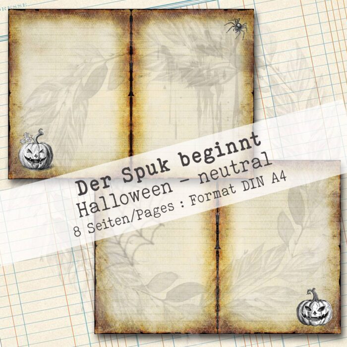 Der Spuk beginnt, Halloween neutrales Hintergrundpapier, 8 Seiten [Digital] – Bild 4