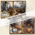 Der Spuk beginnt, Halloween Hintergrundpapier, 10 Seiten [Digital] – Bild 4