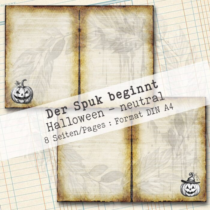 Der Spuk beginnt, Halloween neutrales Hintergrundpapier, 8 Seiten [Digital] – Bild 3