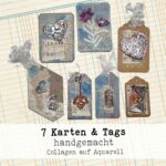 7 Karten & Tags, handgemacht