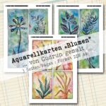 Aquarelle "Blumen", Karten, 3 Seiten [Digital]