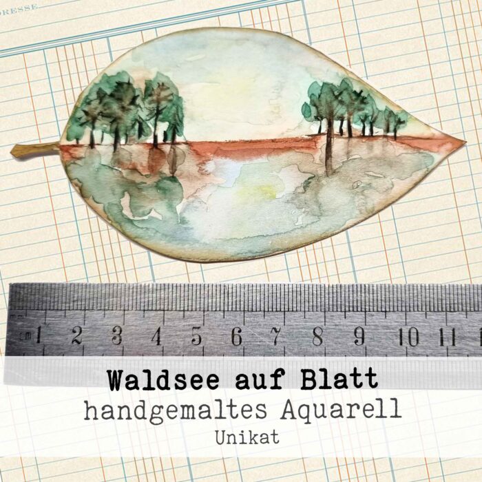 "Dies ist kein Blatt", Aquarell in Blattform, handgemalt – Bild 2